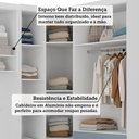 Ver imagem 5 de Quarto Modulado Queen de Canto com Guarda-roupas Maleiro e Cabeceira Alpes Master Luciane Móveis