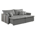 Ver imagem 2 de Sofá Cama 2 Lugares Linho Detroid 180cm Cinza Yescasa