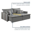 Ver imagem 4 de Sofá Cama 2 Lugares Linho Detroid 180cm Cinza Yescasa