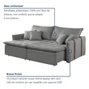 Ver imagem 6 de Sofá Cama 2 Lugares Linho Detroid 180cm Cinza Yescasa