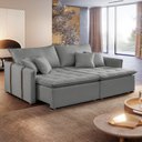 Ver imagem 1 de Sofá Cama 2 Lugares Linho Detroid 180cm Cinza Yescasa