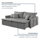 Ver imagem 5 de Sofá Cama 2 Lugares Linho Detroid 180cm Cinza Yescasa