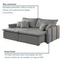 Ver imagem 6 de Sofá Cama 2 Lugares Linho Detroid 180cm Cinza Yescasa