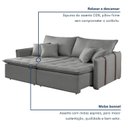 Ver imagem 7 de Sofá Cama 2 Lugares Linho Detroid 180cm Cinza Yescasa