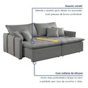 Ver imagem 4 de Sofá Cama 2 Lugares Linho Detroid 180cm Cinza Yescasa