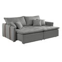 Ver imagem 2 de Sofá Cama 2 Lugares Linho Detroid 180cm Cinza Yescasa