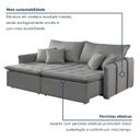 Ver imagem 5 de Sofá Cama 2 Lugares Linho Detroid 180cm Cinza Yescasa