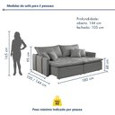 Ver imagem 3 de Sofá Cama 2 Lugares Linho Detroid 180cm Cinza Yescasa