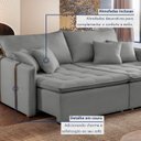 Ver mais imagens de Sofá Cama 2 Lugares Linho Detroid 180cm Cinza Yescasa