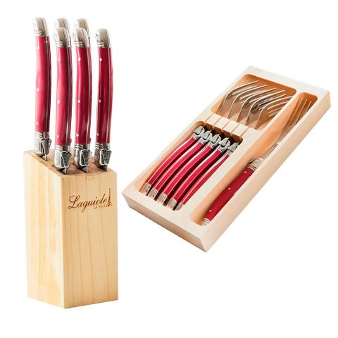 Conjunto de Talheres Luxo 12 Peças Original Laguiole La Tour Bordô