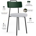 Ver imagem 4 de Kit 04 Cadeiras Decorativa Estofada Sala Jantar Barcelona L02 Facto Verde Musgo Linho Cinza - Lyam L