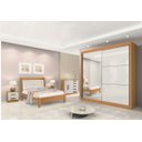 Ver imagem 2 de Guarda Roupa Casal com Espelho 2 Portas de Correr Titanium 100% Mdf D Doro Móveis - Cinamomo/off Whi