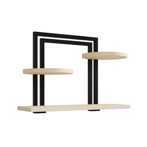 Nicho Industrial Bali para Organização e Decoração de Espaços Elegantes Ferro Preto Tampo Off White