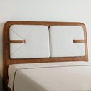 Ver imagem 2 de Cabeceira Cama Queen 160cm Nalu Sintético Caramelo/Creme Z37 - Mpozenato