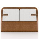 Ver imagem 5 de Cabeceira Cama Queen 160cm Nalu Sintético Caramelo/Creme Z37 - Mpozenato