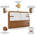 Ver imagem 3 de Cabeceira Cama Queen 160cm Nalu Sintético Caramelo/Creme Z37 - Mpozenato
