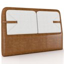 Ver imagem 1 de Cabeceira Cama Queen 160cm Nalu Sintético Caramelo/Creme Z37 - Mpozenato