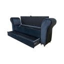 Ver imagem 1 de RECAMIER PUFF BAÚ SAPATEIRA COM BRAÇOS E GAVETA 1,38 CM PARA CAMA BOX PADRÃO - PRETO