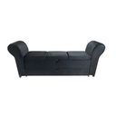 Ver imagem 2 de RECAMIER PUFF BAÚ SAPATEIRA COM BRAÇOS E GAVETA 1,38 CM PARA CAMA BOX PADRÃO - PRETO