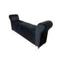 Ver imagem 3 de RECAMIER PUFF BAÚ SAPATEIRA COM BRAÇOS E GAVETA 1,38 CM PARA CAMA BOX PADRÃO - PRETO