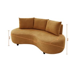 Sofa Orgânico Curvo Feijão 195cm Boucle Terracota Venus Estofama - 3