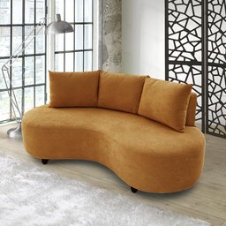 Sofa Orgânico Curvo Feijão 195cm Boucle Terracota Venus Estofama - 2