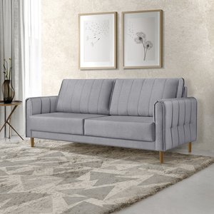 Sofá Living Biagio 2,20m Linho - Fortbello Estofados:cinza