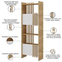 Ver imagem 4 de Estante para Escritório Home Office Multiuso 2 Portas Sheld A02 Olmo Branco - Lyam Decor