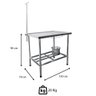 Mesa Pet Imeca 150x70cm com Grade Pingadeira e Dreno Inox 430 Desmontável 7194 - 2