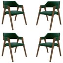 Ver imagem 1 de Kit 4 Cadeiras Sala de Jantar e Jogos Carteados Madeira Maciça Poker Veludo Verde/nogueira G42 - Gra
