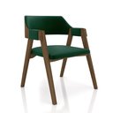 Ver imagem 2 de Kit 4 Cadeiras Sala de Jantar e Jogos Carteados Madeira Maciça Poker Veludo Verde/nogueira G42 - Gra