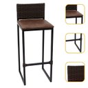 Ver imagem 1 de Banco Quadrado Junco Argila para Bancada Alta Cozinha Área Gourmet Bistrô Piscina Bar