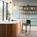 Ver imagem 6 de Banco Quadrado Junco Argila para Bancada Alta Cozinha Área Gourmet Bistrô Piscina Bar