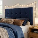 Ver imagem 1 de Cabeceira Painel Estofada Grecia Suede Azul Casal 1,40m para Cama Box