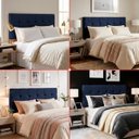 Ver imagem 3 de Cabeceira Painel Estofada Grecia Suede Azul Casal 1,40m para Cama Box