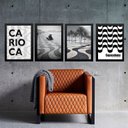 Ver imagem 1 de Kit 4 Quadros Rio de Janeiro - Copacabana 45x34cm - com Vidro:moldura Branca