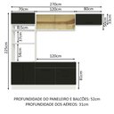 Ver imagem 4 de Armário de Cozinha Completa 270cm Branco Preto Agata Madesa 04