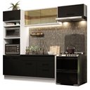 Ver imagem 3 de Armário de Cozinha Completa 270cm Branco Preto Agata Madesa 04