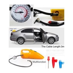 MINI COMPRESSOR DE AR 300PSI + ASPIRADOR DE PO PARA CARRO MOTO BICICLETA 2 EM 1 INFLADOR ELETRICO - 4