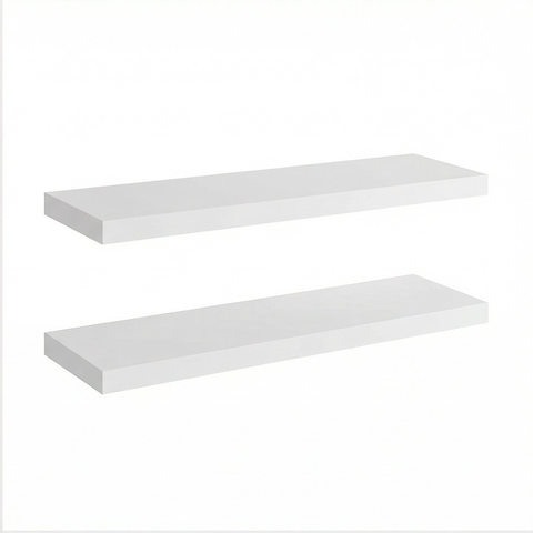 Kit 2 Prateleiras 80cm x 20cm MDP Suporte Invisível Branco