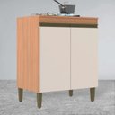 Ver imagem 1 de Balcão para Cozinha Cooktop Cecilia Marrom/Freijó/Off White