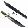 Kit 2 Faca Caça Pesca Defesa Pessoal Casa Sobrevivência Combate - 1 Preta + 1 Prata - 1