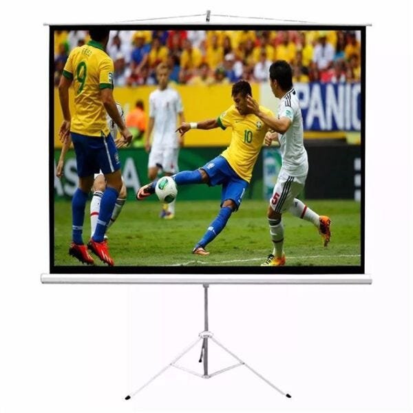 Tela Telao de Projeção com Tripe Retratil 80 Polegadas Hd Lona Dobravel ...