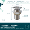 Válvula Inox 1 1/4 Ralo Pia Banheiro Lavatório Cuba Lavabo - 2