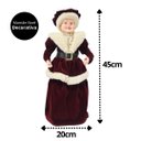 Ver imagem 4 de Mamãe Noel Decorativa Vestido Luxo Vinho e Creme Gold 45cm - Noel Decor