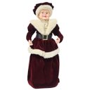 Ver imagem 1 de Mamãe Noel Decorativa Vestido Luxo Vinho e Creme Gold 45cm - Noel Decor