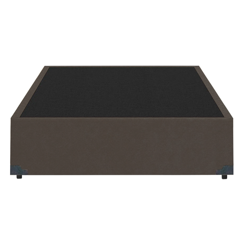 Base Box Blindado Viúva Acolchoes Suede Marrom 40x128x188