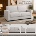 Ver imagem 3 de Sofá Namoradeira 3 Lugares 2 Metros Sala Estar Confortável Recepção Moderno Linho