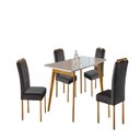 Ver imagem 1 de Conjunto Sala de Jantar Slim 4 Lugares Lorena Mesa e Cadeiras Madeira Maciça Veludo Móveis Mundial