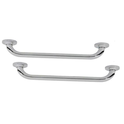 Barra Alça Apoio 30cm Inox Kit 2 Uni Anti Queda Idoso Gestante Pcd Cadiernate Suporte Evita